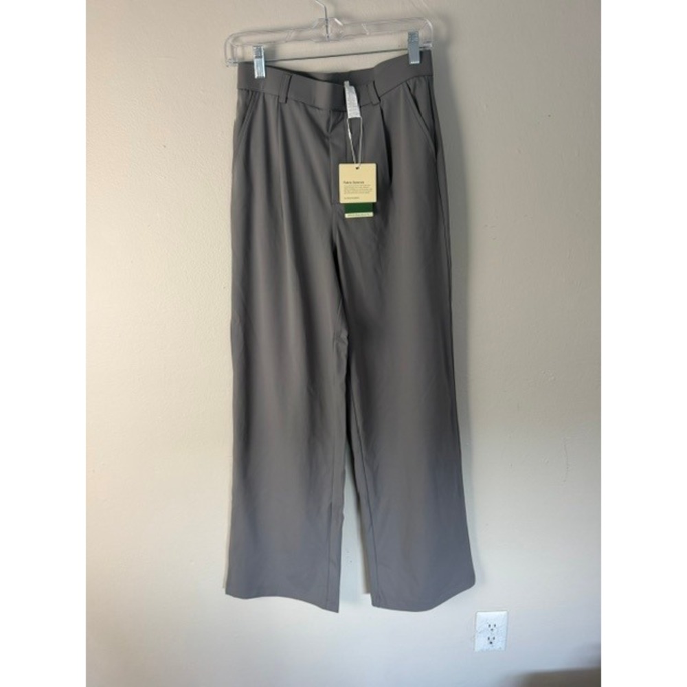 Halara High Waisted Wide Leg Trousers Gray Tall Size M Dress Pants Q02857107